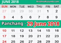 Panchang 29 June 2018
